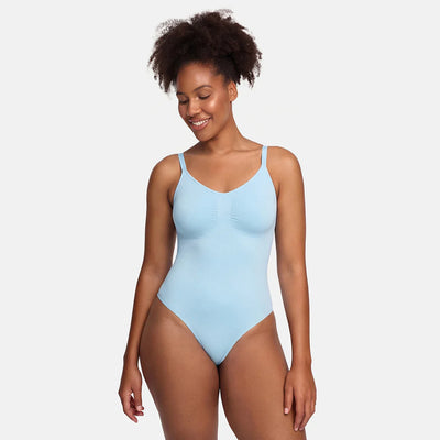 Bodysuit Sculpting Shapewear with Built-In Wireless Bra and String