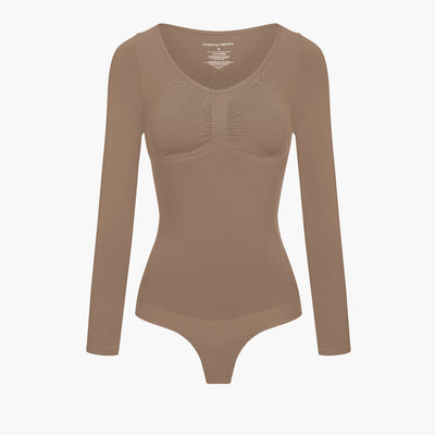 Bodysuit Sculpting Shapewear Longsleeve mit String