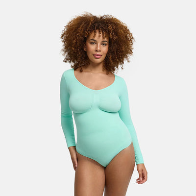 Bodysuit Sculpting Shapewear Longsleeve mit String