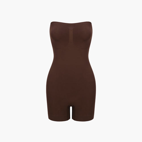 Trägerloser Bodysuit Sculpting Shapewear mit Shorts