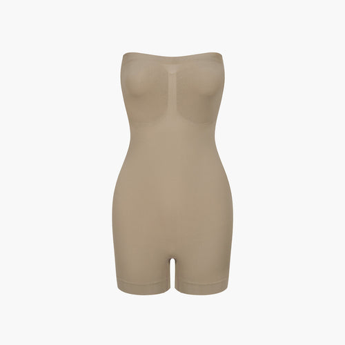 Trägerloser Bodysuit Sculpting Shapewear mit Shorts