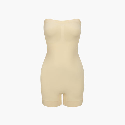 Trägerloser Bodysuit Sculpting Shapewear mit Shorts