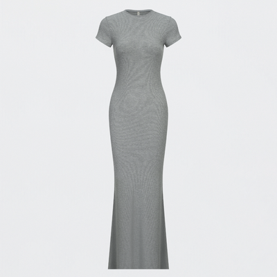 Ribbed T-Shirt Maxikleid