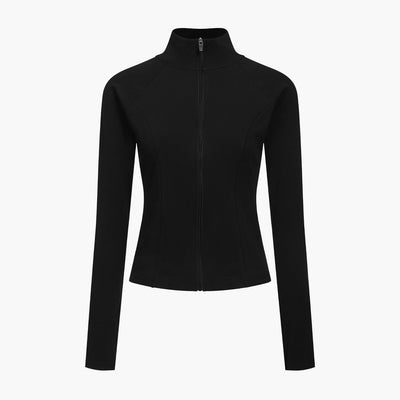 Cotton Body Fitted Zipper Jacke