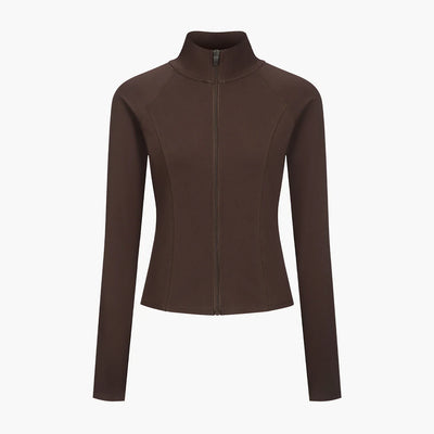 Cotton Body Fitted Zipper Jacke