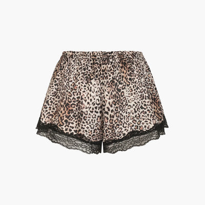Satin Shorts mit Spitze